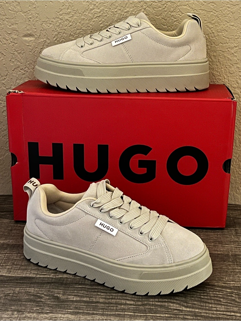 HUGO BOSS Women’s Lyssa_Tedd_sd Beige Color Shoes -Size 9